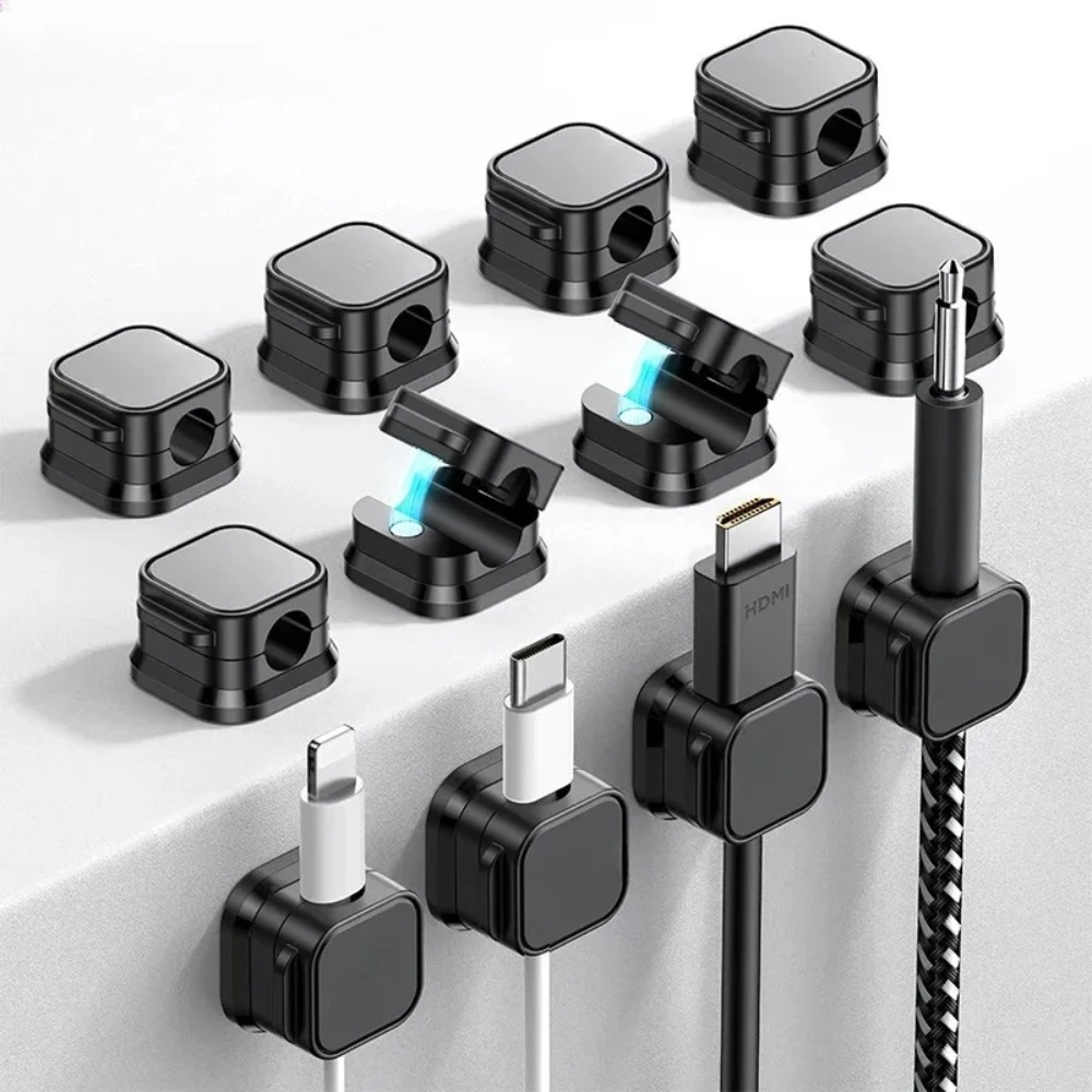 Wall Anchor Plastic - Magnetic Strong ​Cable Clips Adjustable Cord
