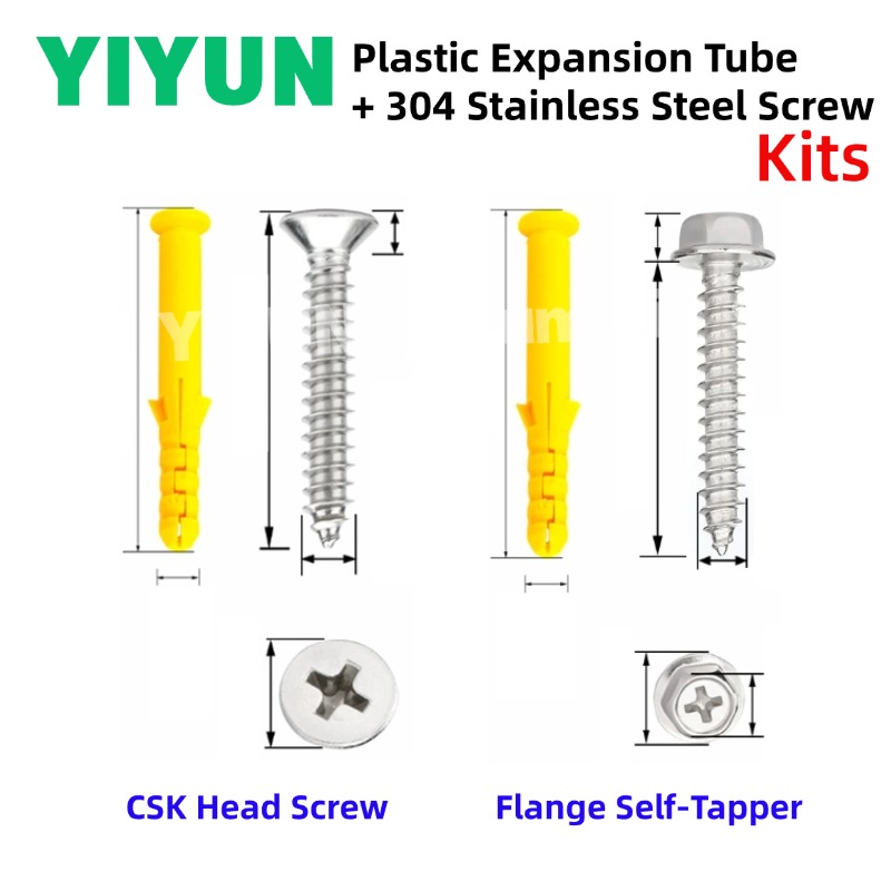 Wall Anchor Plastic - 5-40 Kits M6 M8 M10 Yellow