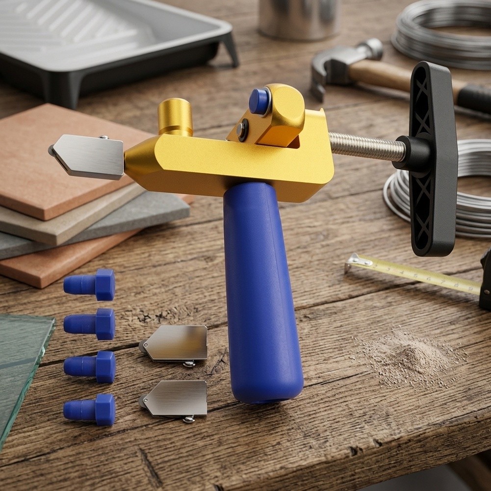 Tile Cutter Scoring - 2-in-1 Integrated For Tiles-Glass Scoring And