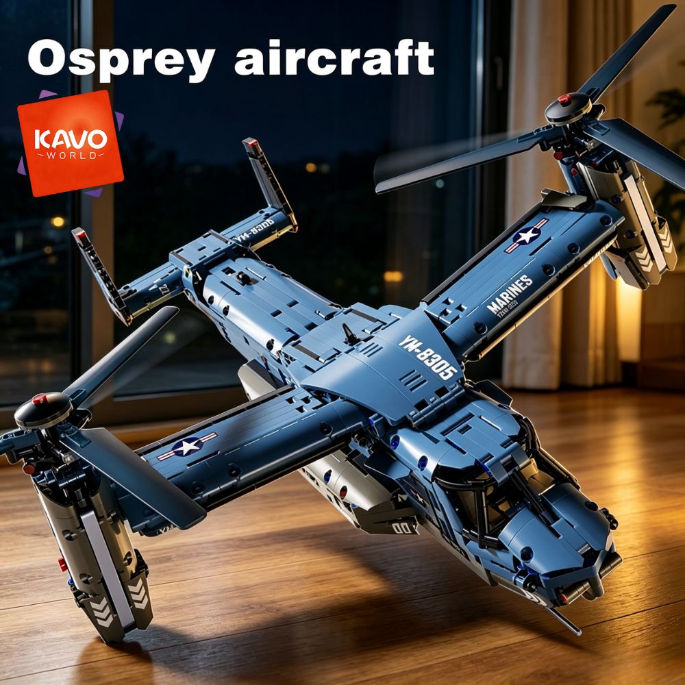 Home Improvement By - KAVOWORLD 1486PCS V-22 Osprey Tiltrotor Aircraft