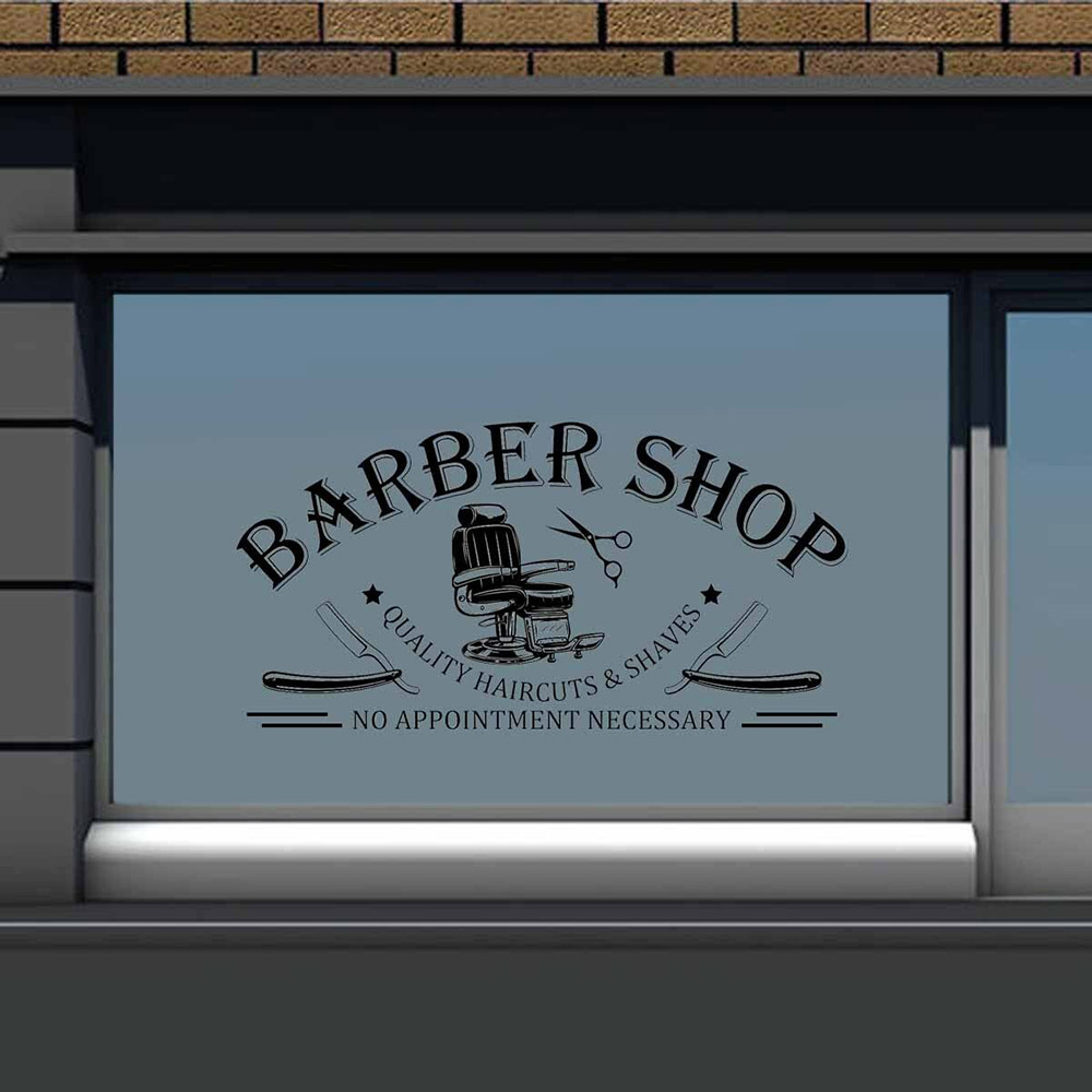 Barbershop Window Wall Art Sti - Vinyl Floor Plank ulasan dan harga