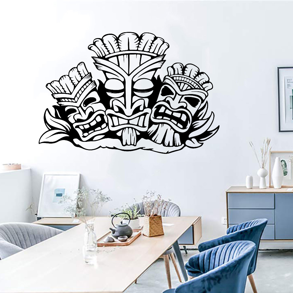 Hawaiian Totem Wall Sticker Al - Vinyl Floor Plank ulasan dan harga
