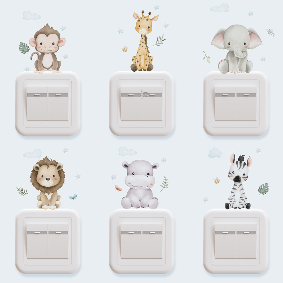 Cartoon Animals Switch Wall St - Vinyl Floor Plank ulasan dan harga