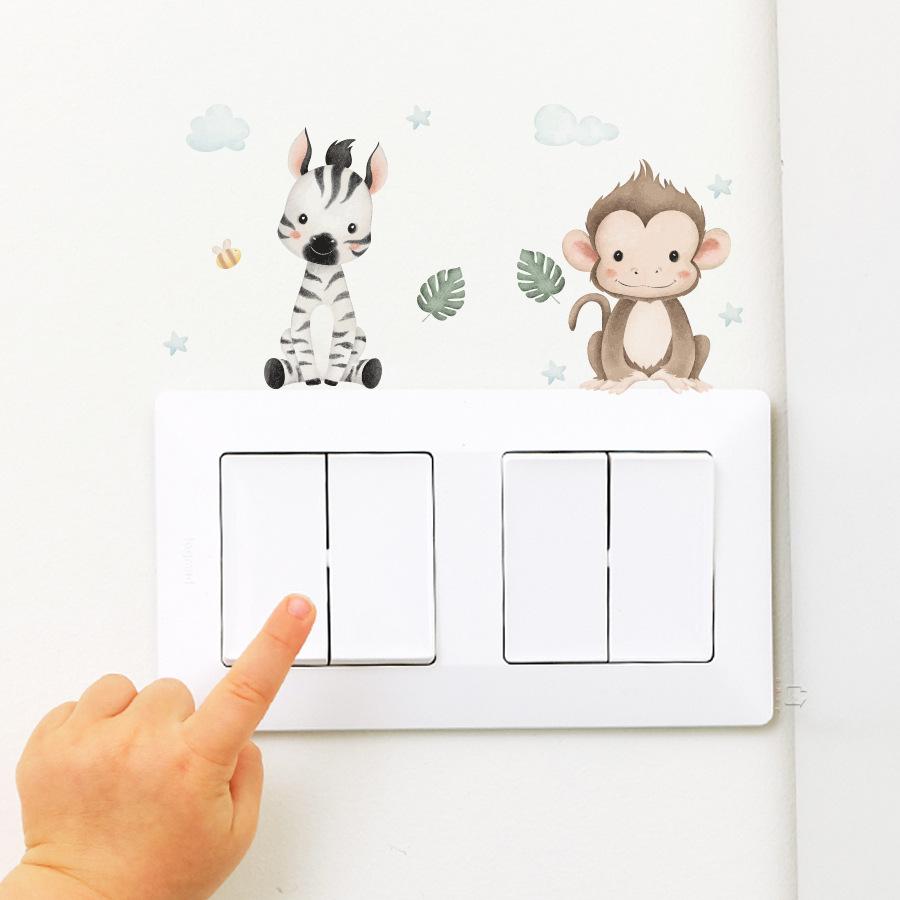 Cartoon Animals Switch Wall St - Vinyl Floor Plank ulasan dan harga