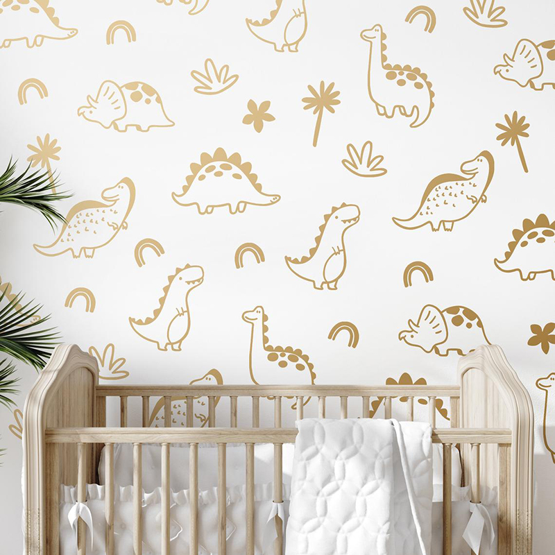 Geometric Dinosaur Tree Rainbo - Vinyl Floor Plank ulasan dan harga