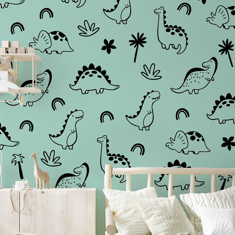 Geometric Dinosaur Tree Rainbo - Vinyl Floor Plank ulasan dan harga