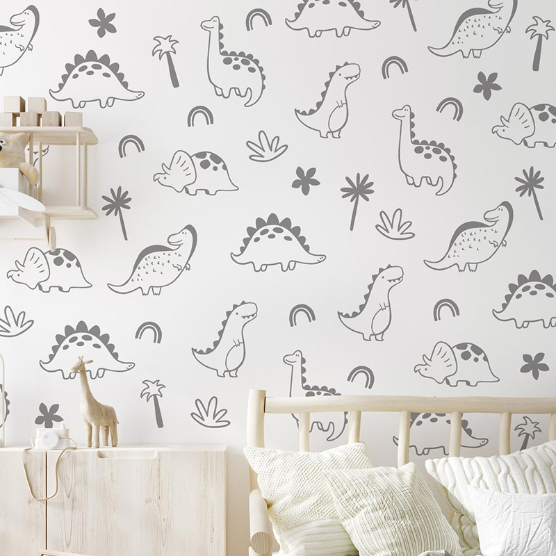 Geometric Dinosaur Tree Rainbo - Vinyl Floor Plank ulasan dan harga